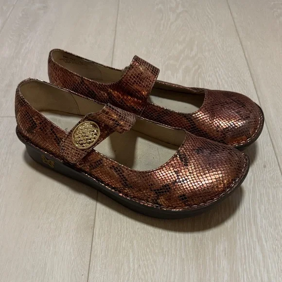 Alegria Copper Textured Mary Jane Dress Shoes - Picture 4 of 11